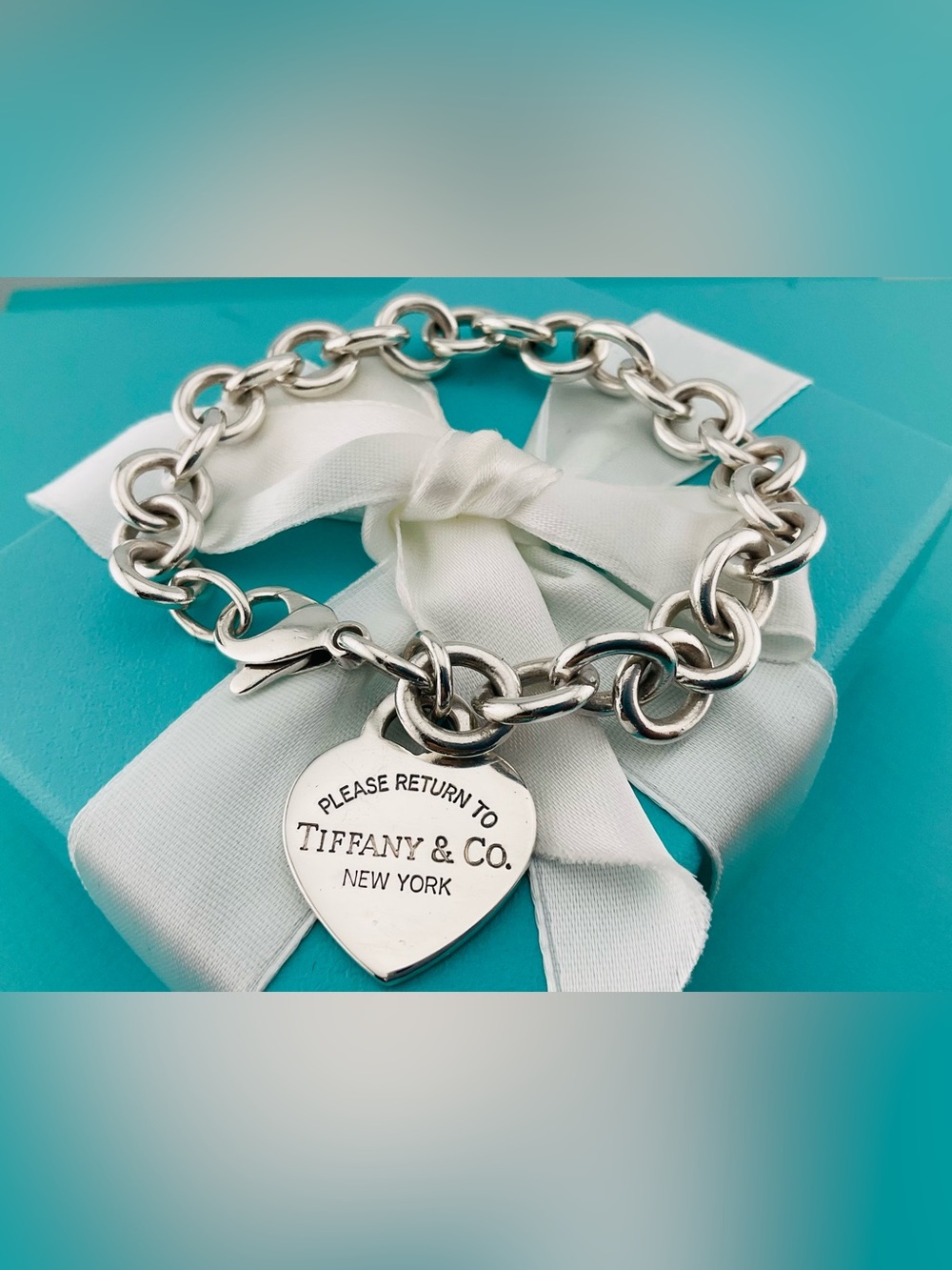 Return To Tiffany Heart Tag Bracelet 7.75”